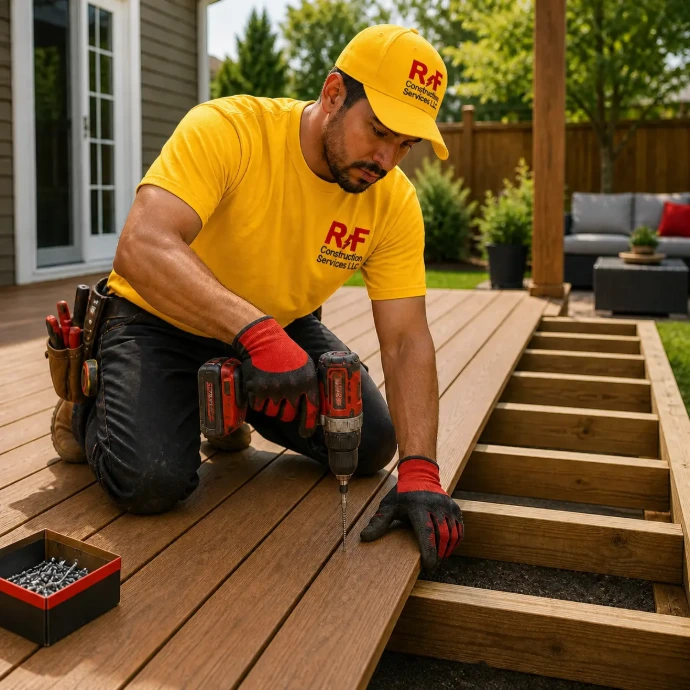 Rf worker doing Deck construction